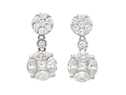 Jewellery, EARRINGS, 14K white gold, in auction: Lilla jewellery – Tuesday 2 December