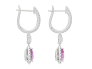 Jewellery - EARRINGS, 18K white gold with 2 pear shaped pink sapphires 1,33 ctw - View 2