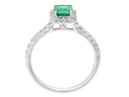Jewellery - RING, 18K white gold with emerald 0,74 ct - View 2