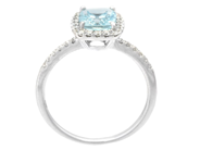 Jewellery - RING, 18K white gold with cushion cut aquamarine 1,43 ct - View 2