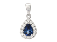 Jewellery - PENDANT, 18K white gold with blue sapphire 0,49 ctw - View 1