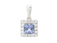 Jewellery - PENDANT, 18K white gold with tanzanite 0,67 ct - View 1