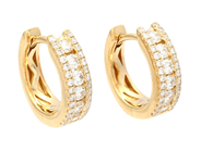 Jewellery - HOOP EARRINGS, 18K gold with 68 brilliant cut diamonds 0,56 ctw - View 1