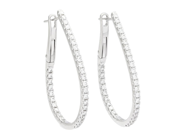 Jewellery - HOOP EARRINGS, 18K white gold with 68 brilliant cut diamonds 0,72 ctw - View 1