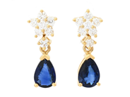 Jewellery - EARRINGS, 18K gold with blue sapphires 0,90 ctw - View 1