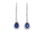 Jewellery - EARRINGS, 18K white gold with blue sapphires 0,80 ctw - View 1