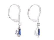 Jewellery - EARRINGS, 18K white gold with blue sapphires 0,80 ctw - View 2
