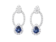 Jewellery - EARRINGS, 18K white gold with blue sapphires 0,82 ctw - View 1