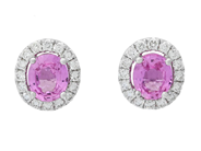 Jewellery - EARRINGS, 18K white gold with oval pink sapphires 1,47 ctw - View 1