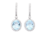 Jewellery - EARRINGS, 18K white gold with oval blue topaz 6,01 ctw - View 1