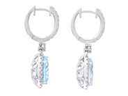 Jewellery - EARRINGS, 18K white gold with oval blue topaz 6,01 ctw - View 2