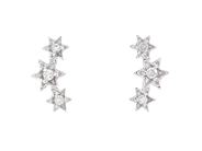 Jewellery - EARRINGS, 18K white gold with 2 brilliant cut diamonds 0,02 ctw and single cut diamonds 0,02 ctw - View 1