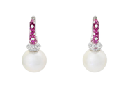 Jewellery - PEARL EARRINGS, 18K white gold - View 1