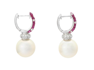 Jewellery - PEARL EARRINGS, 18K white gold - View 2