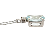 Jewellery - PENDANT WITH CHAIN, 18K white gold - View 2