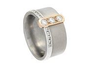 Jewellery, RING, titanium/silver plated titanium/ 18K gold, in auction: Lilla jewellery – Tuesday 18 November