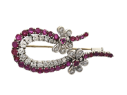 Jewellery, BROOCH, 18K white gold, in auction: Christmas – Saturday 13 December