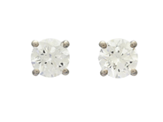 Jewellery - SOLITAIRE EARRINGS, 18K white gold - View 1