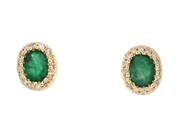 Jewellery - EARRINGS, 18K gold with oval emeralds 0,31 ctw - View 1