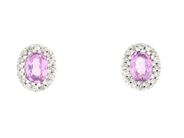 Jewellery - EARRINGS, 18K white gold with pink sapphires 0,35 ctw - View 1
