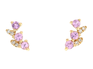 Jewellery - EARRINGS, 18K gold with 6 pink sapphires 0,20 ctw - View 1
