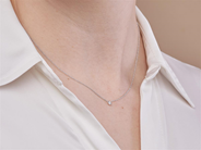 Jewellery - SOLITAIRE NECKLACE, 18K white gold - View 2