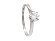 Jewellery - SOLITAIRE RING, 18K white gold - View 1