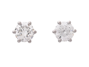 Jewellery - SOLITAIRE EARRINGS, 18K white gold - View 1