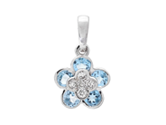 Jewellery - PENDANT, 18K white gold with blue topazes 0,53 ctw - View 1