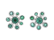 Jewellery - EARRINGS, 18K white gold with emeralds 0,48 ctw - View 1
