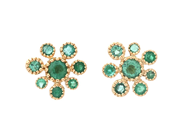 Jewellery - EARRINGS, 18K gold with emeralds 0,48 ctw - View 1