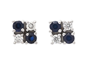 Jewellery - EARRINGS, 18K white gold with blue sapphires 0,21 ctw - View 1