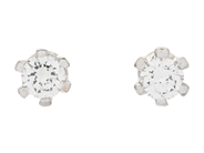 Jewellery, SOLITAIRE EARRINGS, 18K white gold, in auction: Lilla jewellery – Tuesday 18 November