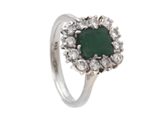 Jewellery - CLUSTER RING, 18K white gold - View 1