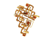 Jewellery - BROSCH,18K gold, coral - View 2