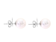 Jewellery - PEARL EARRINGS, 18K white gold with 2 items cultured akoya pearls 9,6 mm pushback - View 2