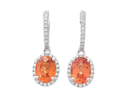 Jewellery - EARRINGS, 18K white gold with oval orange sapphires 2,86 ctw - View 1