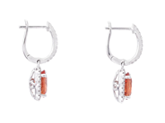 Jewellery - EARRINGS, 18K white gold with oval orange sapphires 2,86 ctw - View 2