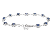 Jewellery - BRACELET, 18K white gold with oval blue sapphires 4,61 ctw - View 2