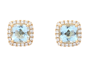 Jewellery - EARRINGS, 18K gold with cushion cut blue topazes 3,90 ctw - View 1
