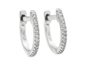 Jewellery - HOOP EARRINGS, 18K white gold with single cut diamonds 0,06 ctw - View 1