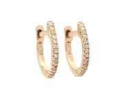 Jewellery - HOOP EARRINGS, 18K gold with single cut diamonds 0,06 ctw - View 1