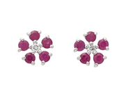 Jewellery - EARRINGS, 18K white gold with 10 items rubies 0,40 ctw - View 1