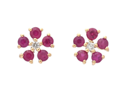 Jewellery - EARRINGS, 18K gold with 10 items rubies 0,39 ctw - View 1