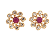Jewellery - EARRINGS, 18K gold with rubies 0,16 ctw - View 1