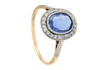 Jewellery, CLUSTER RING, 14K gold/platinum, in auction: Christmas – Saturday 13 December