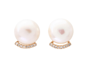 Jewellery - PEARL EARRINGS, 18K gold with button shaped cultured freshwater pearls approx. 7,8 mm - View 1