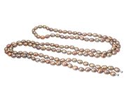 Jewellery, NECKLACE, dyed baroque cultured brown freshwater pearls approx. 6,8 mm, in auction: Lilla jewellery – Tuesday 2 December