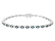 Jewellery - BRACELET, 18K white gold with 30 oval green blue sapphires 5,51 ctw - View 1