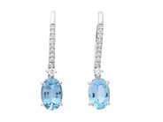 Jewellery - EARRINGS, 18K white gold with 2 aquamarines 1,94 ctw - View 1